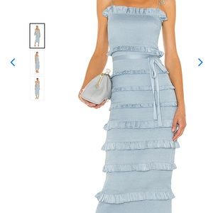 V. Chapman Cashmere Blue Lily Midi Dress Size 4